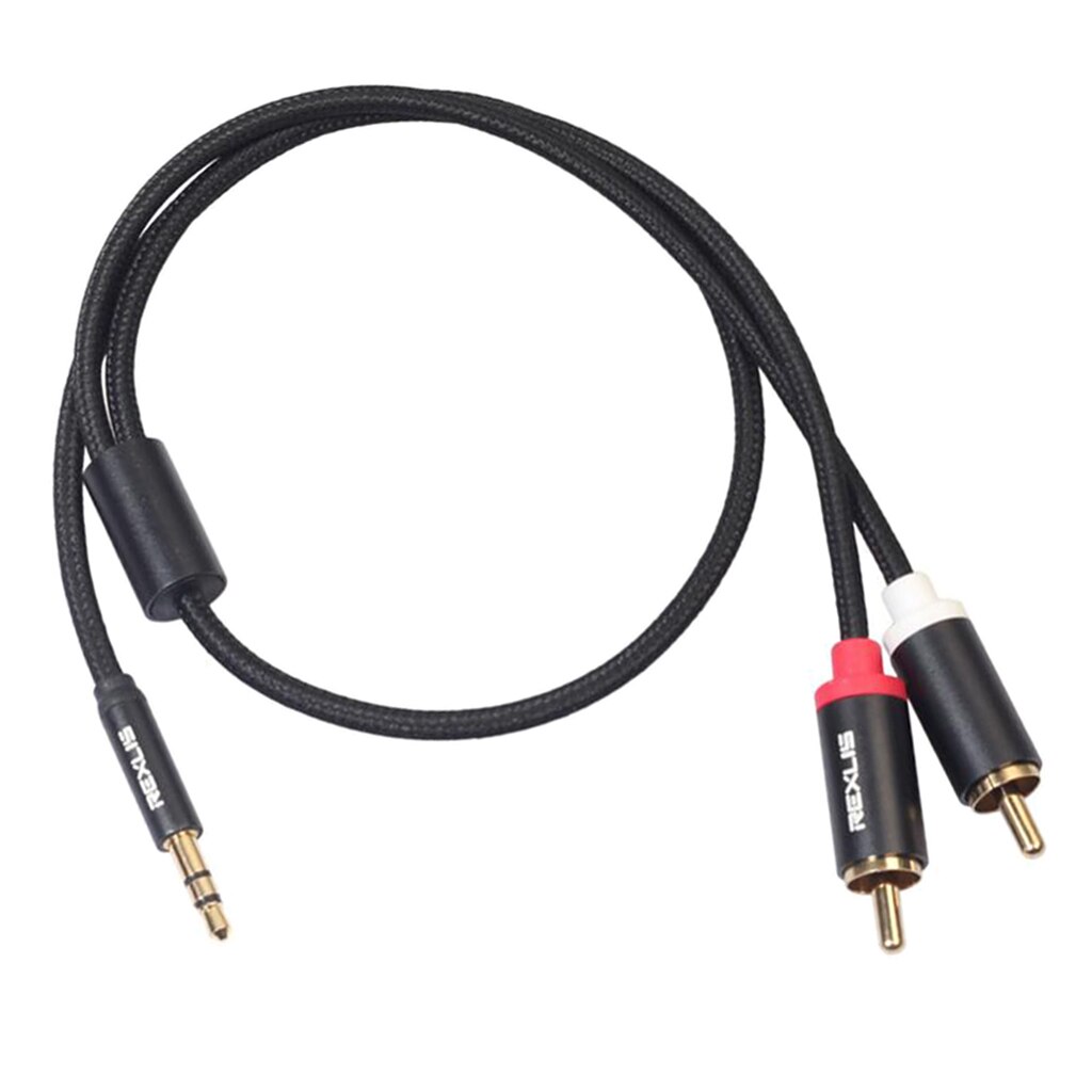 3.5mm to RCA Stereo Subwoofer AUX Cable Connector Splitter Wire 50cm
