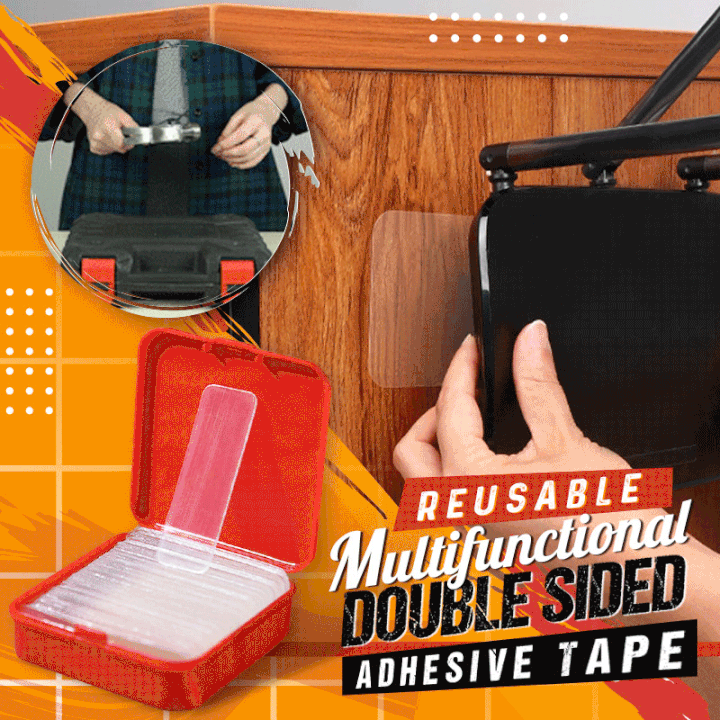 60 stk genanvendelig vandtæt dobbeltklæbende tape wallsticker, ikke-mærkende og vaskbare selvklæbende transparente tape