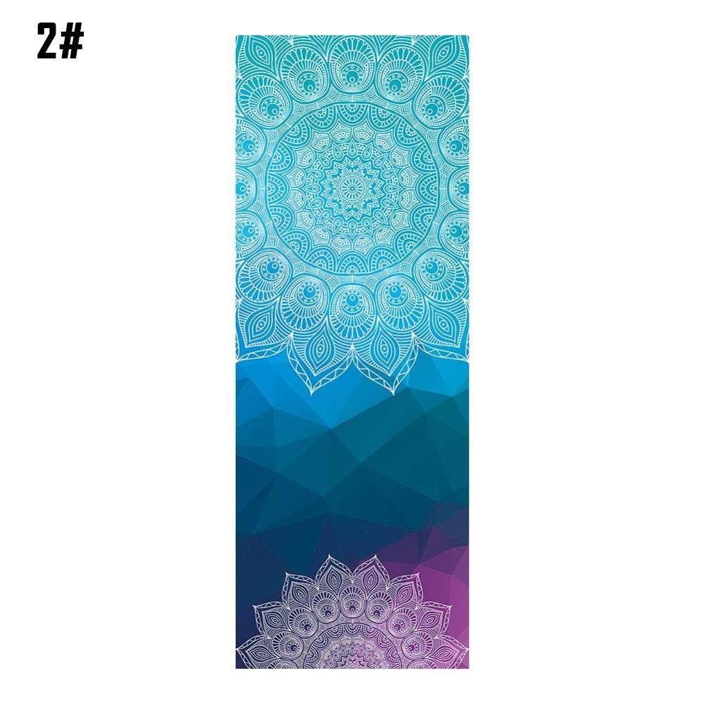 Yoga Deken Mandola Print Dikke Antislip Pilates Workout Oefening Gym Thuis Yoga Mat Handdoek Sit-Ups Camping picknick Matten 183*68Cm: Blauw