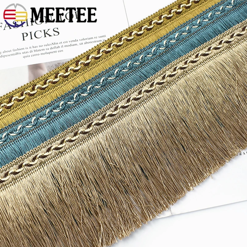 Borlas de costura con flecos para ropa, adornos de encaje, cinta decoditativa de tela, accesorios de vestido DIY, 1 metro, 13cm