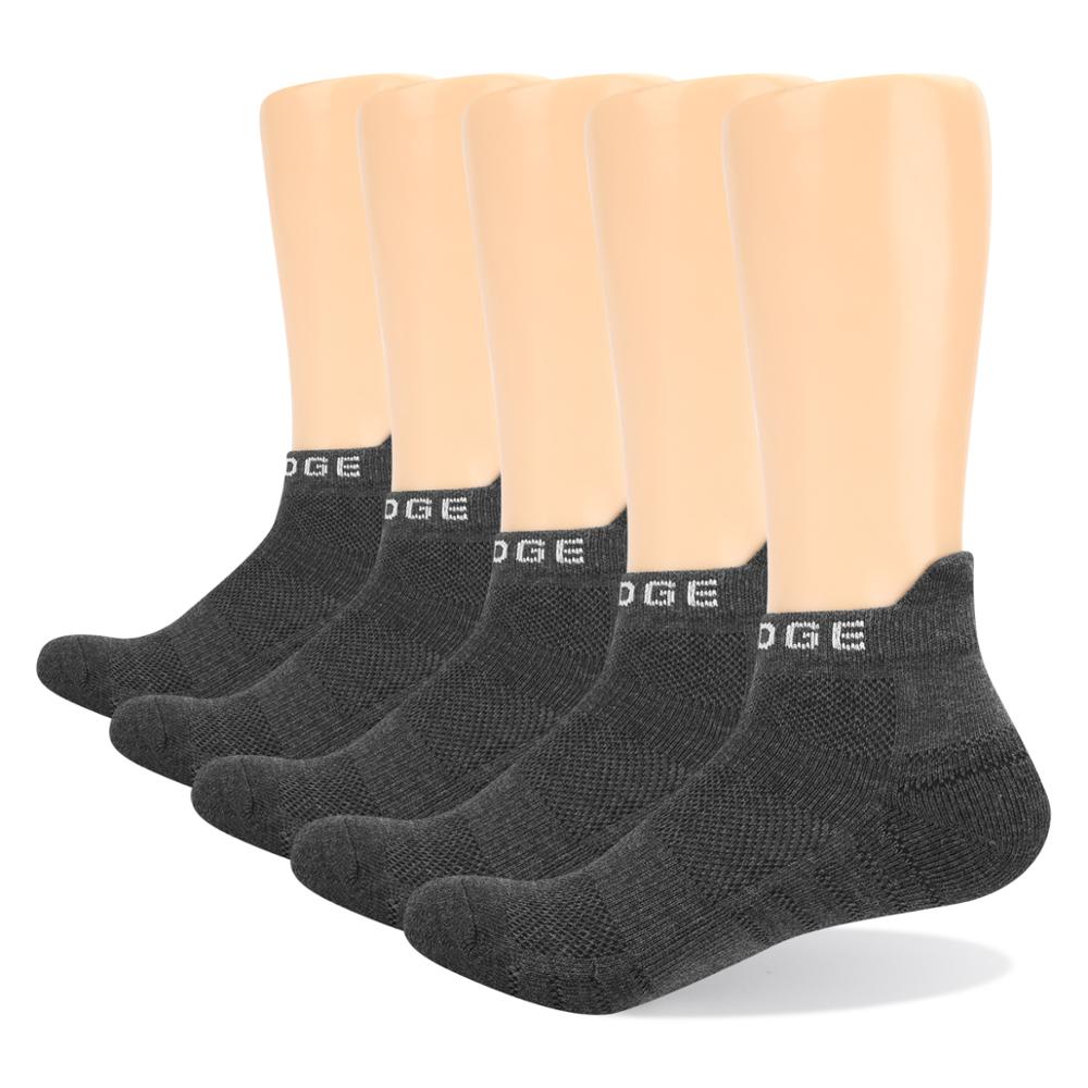 YUEDGE Brand 5 Pairs Women Black Comfort Cotton Breathable Cushion Athletic Sports Running Tennis Low Cut Ankle Socks