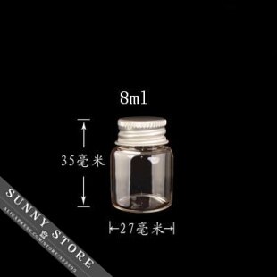 10 stks/partij 27x35x14mm 8ml Aluminium Schroefdop Glazen Flessen, transparante Glazen Flessen Creatieve Decoratieve Flesjes Hangers