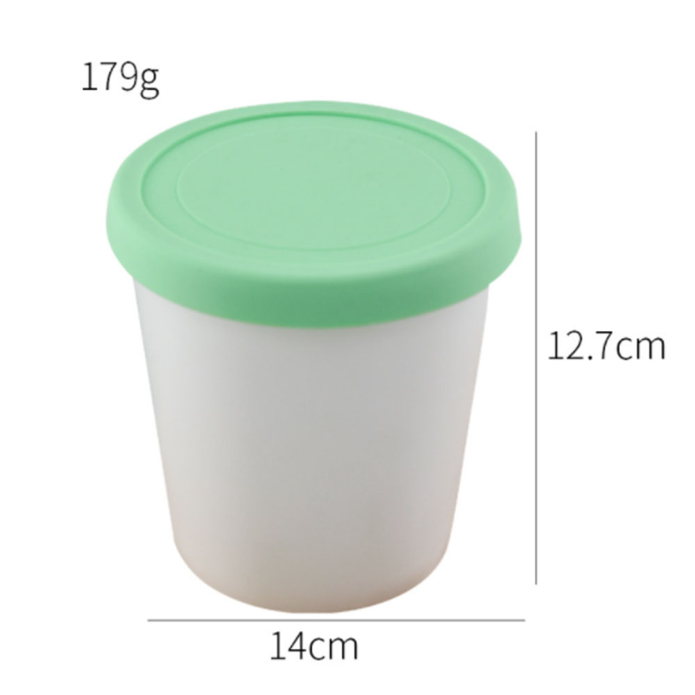 Ice Cream Cups Container Dessert Freezer Storage Cup Tub Lid Containers Plastic Round Tubs Dessert Food Storage Container: M / green