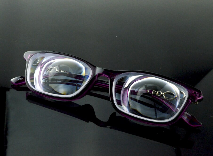 Gafas de montura para miodisc de alta miopía para mujer, color púrpura, Material de montura, patrón tipo Tr90, ayuda para baja visión-17D PD64