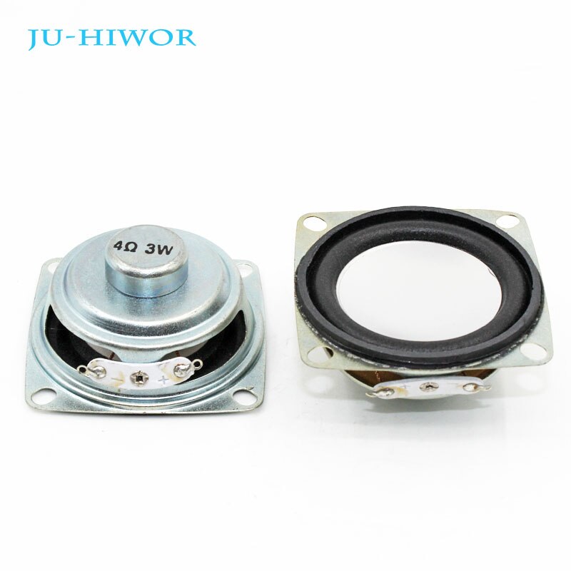 2pcs 4 Ohm 5W Loudspeaker 52mm Square Speaker 18MM Internal Magnetic Double Magnet Foam Edge Black