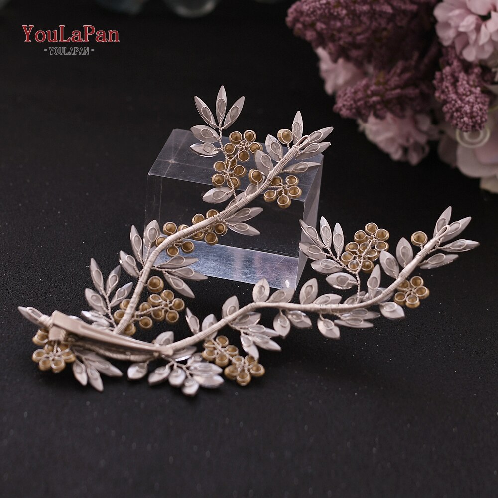 Youlapan HP271 Bruiloft Baret Bruiloft Haaraccessoires Bridal Haarspelden Luxe Zilveren Haarband Bruiloft Haar Clips Voor Vrouwen