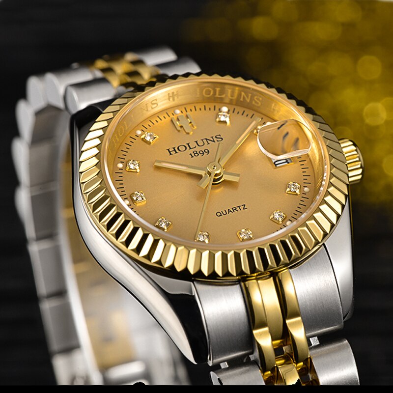 Holuns Women Watches Ladies Watch Top Brand Luxury Gold Role Classic Female Quartz Watch Diamond Waterproof Relogio Feminino