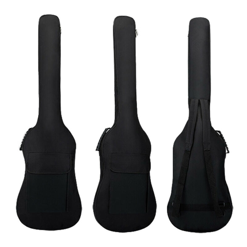 600D Double Straps Electric Bass Guitar Bag Soft Case Backpack Black