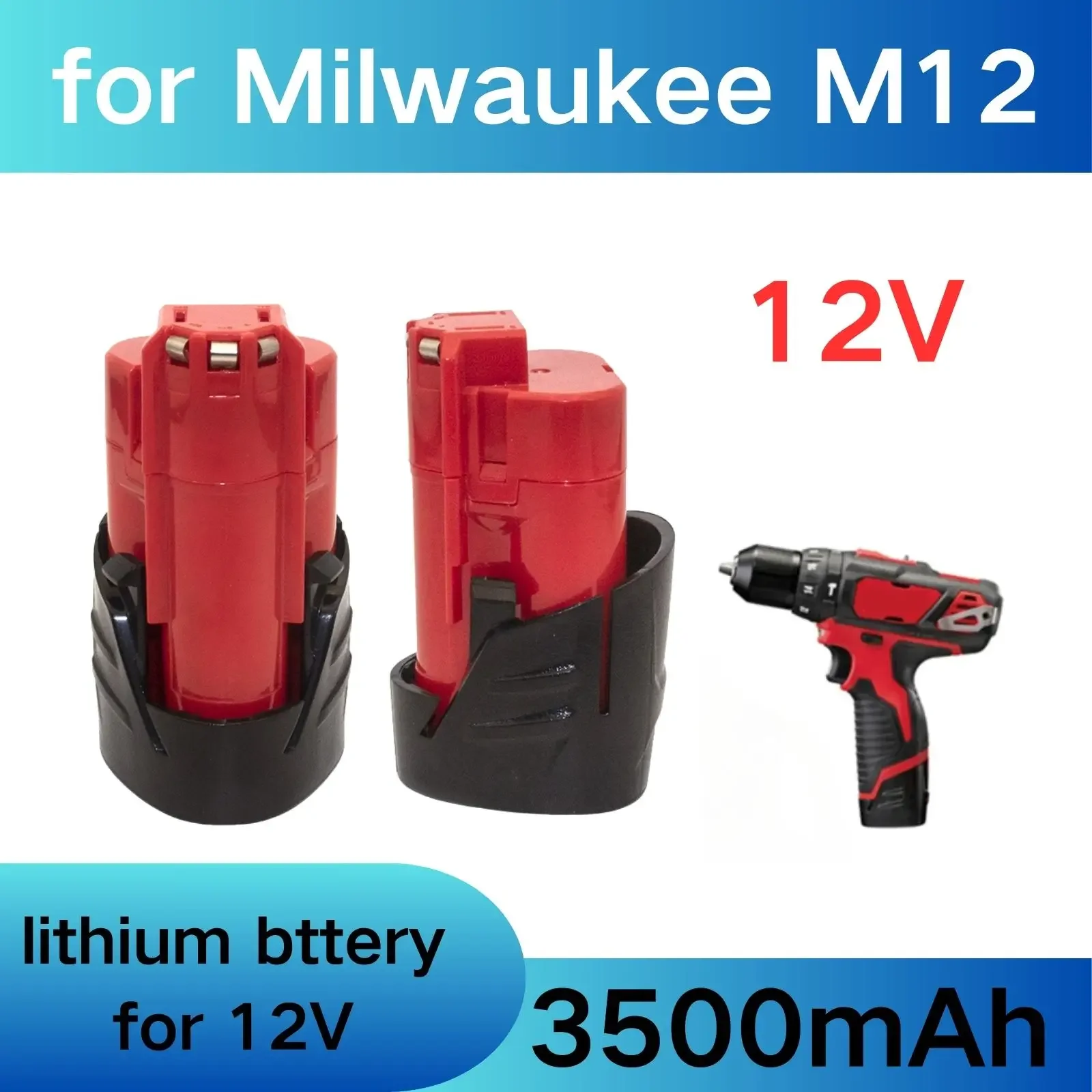 10- pack 3000 mah för milwaukee  m12 laddningsbara batterier för 12v sladdlösa verktyg 48-11-2402 48-11-2411 48-11-2401 mil -12a- li