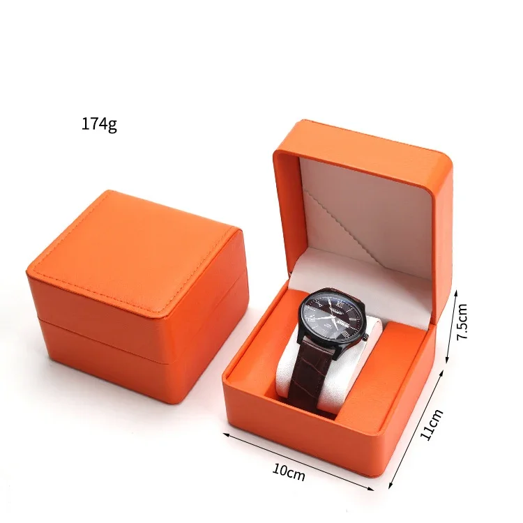 Watch Storage Box PU Single Watch Display Case Wristwatch Watch Holder Travel Jewelry Watch Organizer For Men: Gold