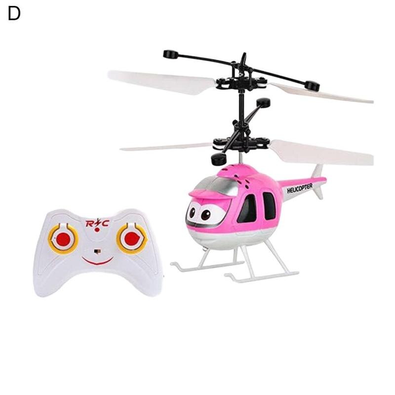 Induction Flying Toys RC Helicopter Cartoon Remote Control Drone Kid Plane Toy: D