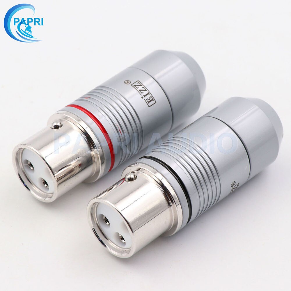 EIZZ 2PCS Tellurium Copper 3 pin Male Female XLR Connector MIC Snake 24K Gold Platinum Plated Audio AMP Microphone Cable Jack: EZ-205F