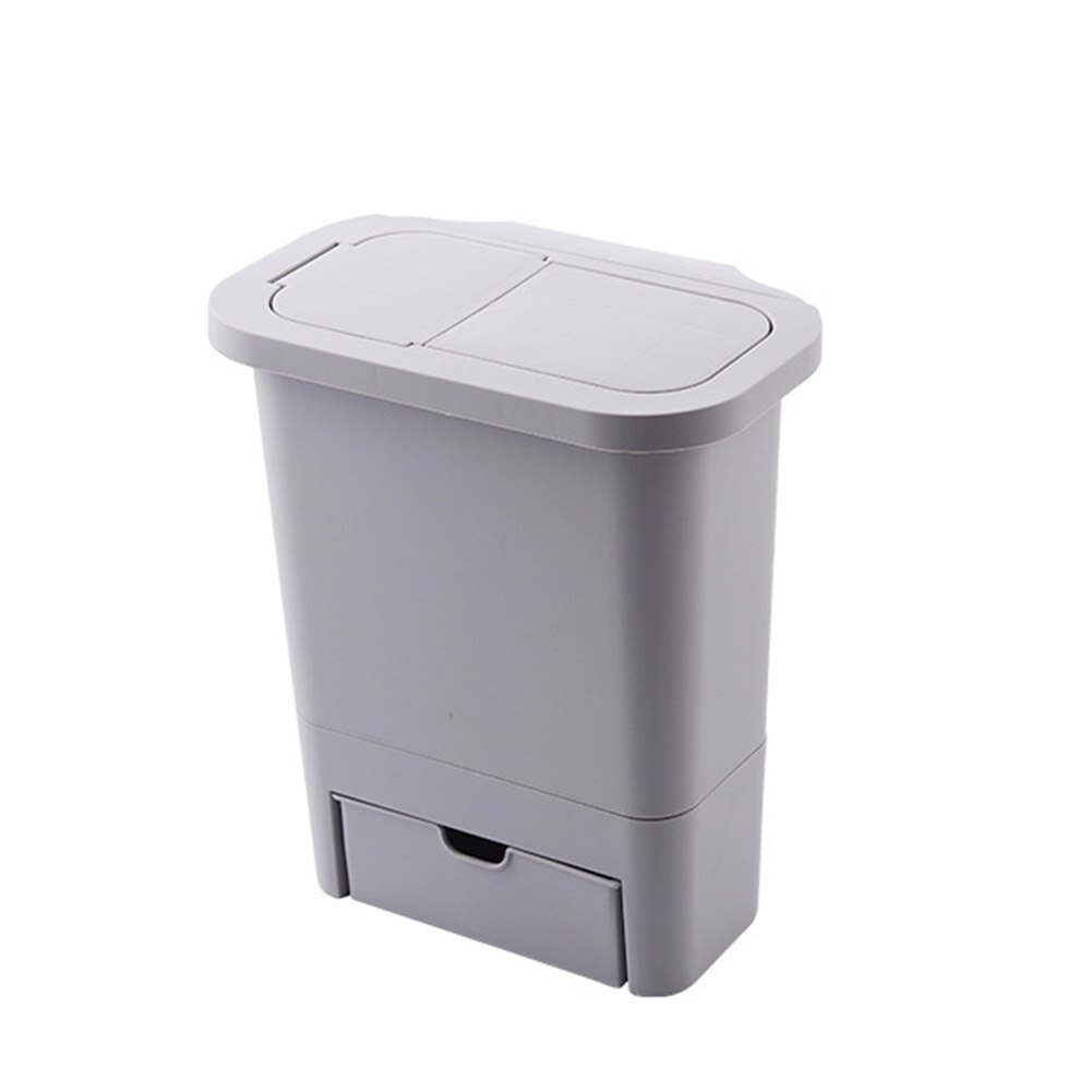 Cabinet Mounted Trash Can Wall-mounted Kitchen Garbage Bin Dustbin with Lid HKS99: gray B