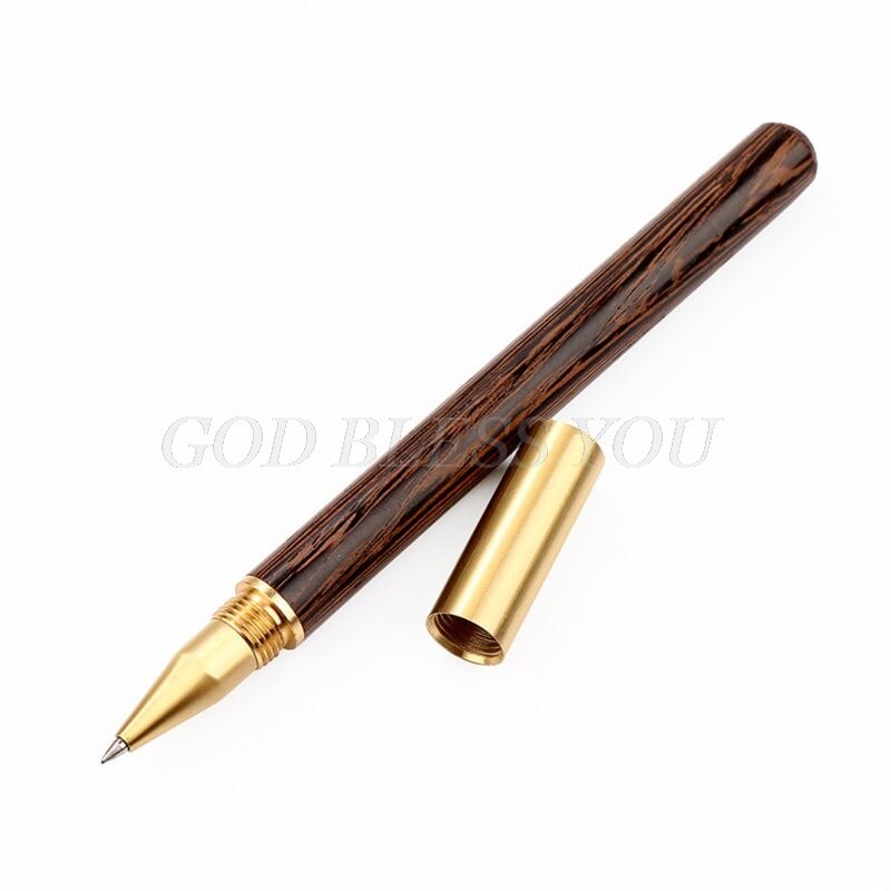 Vintage Wood Body Ballpoint Pen Ball Pens Brass Ball Roller Pen Metal Stationery School Supplies: C