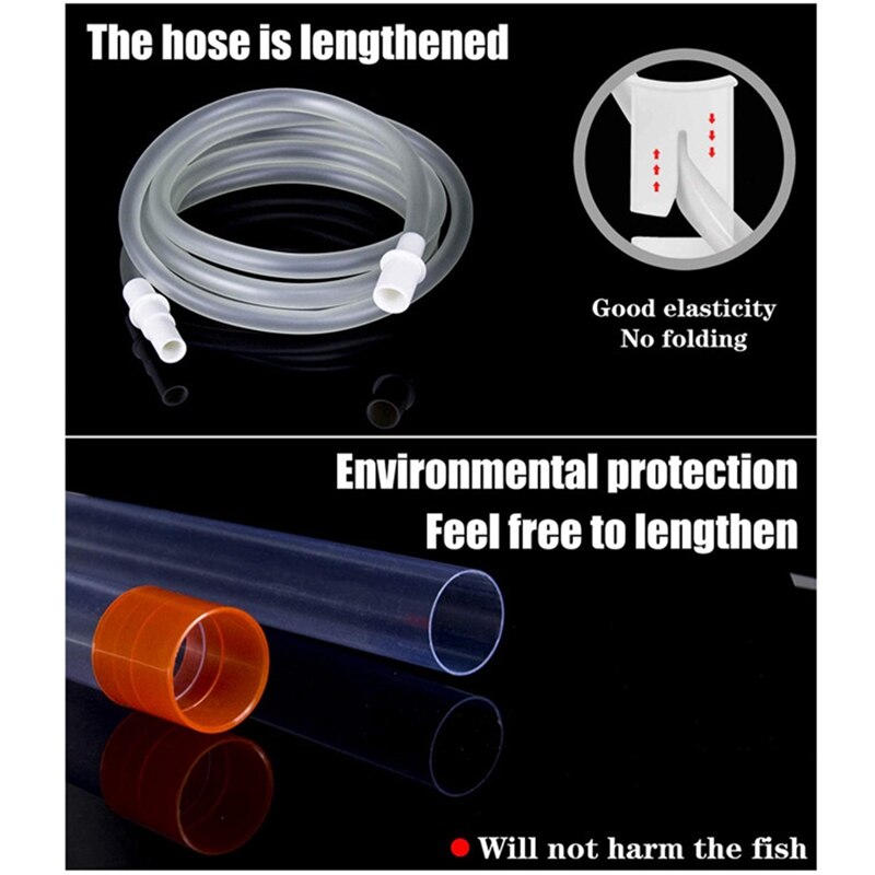 Aquarium Gravel Vacuum Cleaner Fast Fish Tank Siphon Cleaning Seaweed Scraper Air Press Button Water Changer Kit