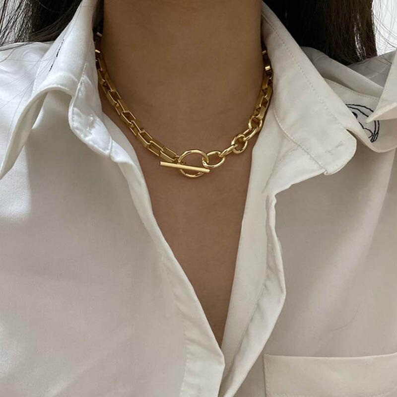 Punk Gold Chain Choker Necklace for Women Chunky Cuban Link Chains Necklaces Statement collares mujer Party Jewelry