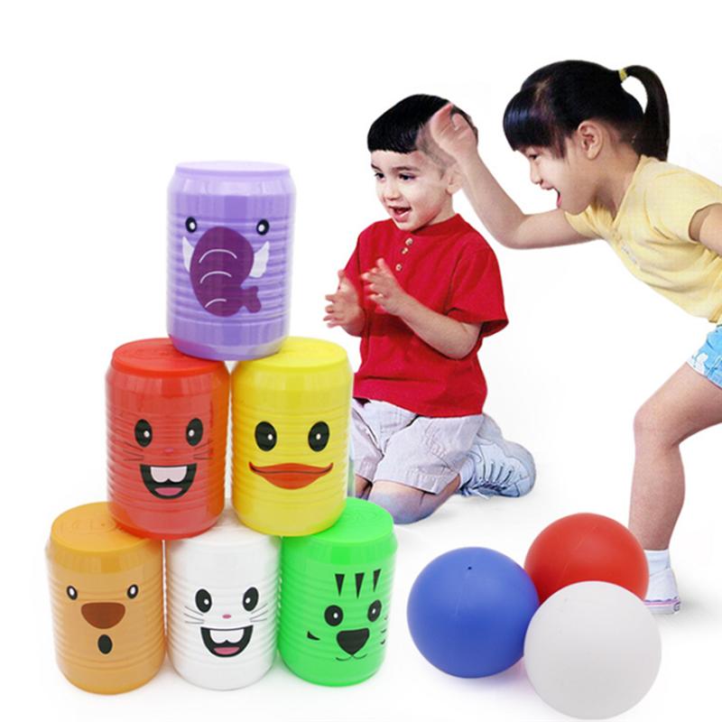1 Pack 9 Teile Bowling Spielen setzt drinnen draussen Sport Bowling Spiele für freundlicher freundlicher (6 stücke Bowling Dosen + 3 stücke Bälle