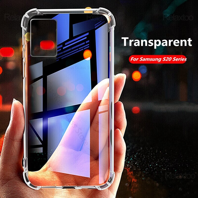 transparent Airbag Telefon fallen Für Samsung Galaxis S20 FE S20 Ultra S20 Plus S20 Klar Weiche Silikon Stoßfest Telefon Abdeckung coque