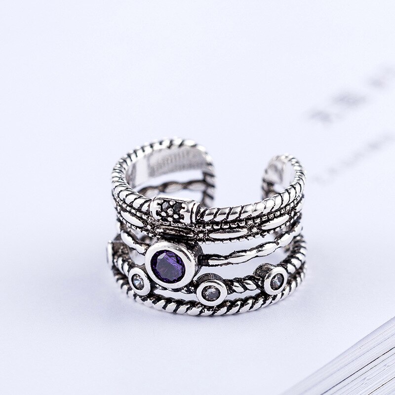 Bohemian Vintage Silber Farbe Multilayer Große Ringe Für Frauen Mädchen Öffnen Retro Antike Ringe Hochzeit Schmuck