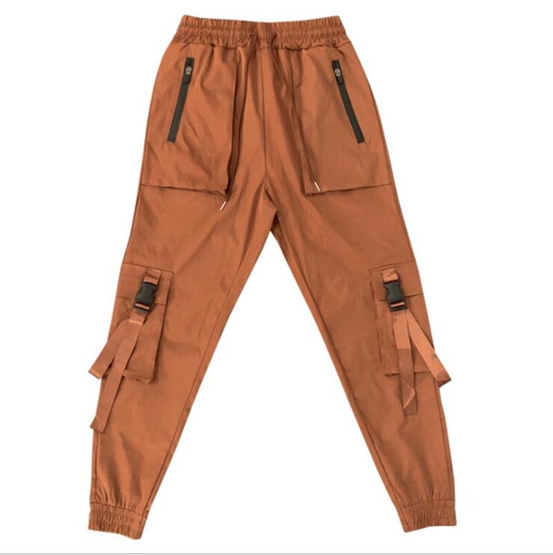 #39 harlan Straße Trend herren-sporthose mit mehreren taschen, hoch-Straße Fitness-cargohose, jogginghose für herren: Braun / M