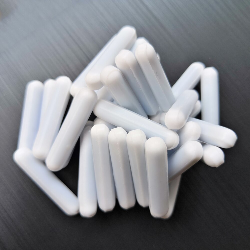 C6x30mm Laboratory Magnetic Stir Bar PTFE Plain Stirring Bars without Pivot Ring white Spinbars ,cylinder shape , 10pcs