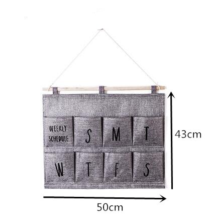 Multifunktionel 8 - 12 lommer hængende opbevaringstaske låge bag vægmonterede hjem diverse skab organizer tasker.: B