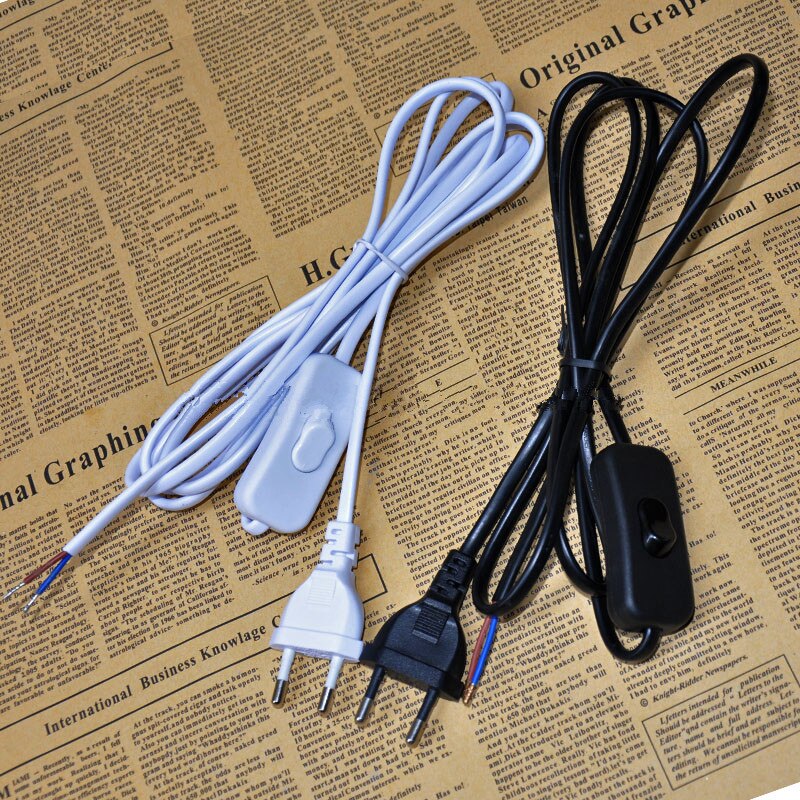 1.8M Switch on line Cable On Off Power Cord For LED Lamp with Button switch EU Plug Light Switching Wire Extension