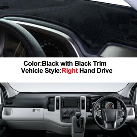 2 Layers Car Dashboard Cover Dash Mat Carpet Cape For Toyota Hiace Commuter LHD RHD Auto Dashmat Sunshade Anti-dirty: Pink