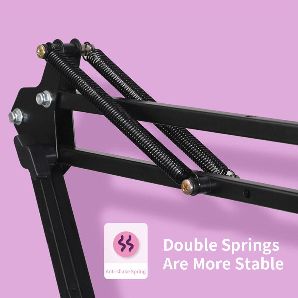 Metal Recording Studio Microphone Stand For bm800 K669 Blue Yeti Microphone Suspension Boom Scissor Arm Holder with Phone Clip