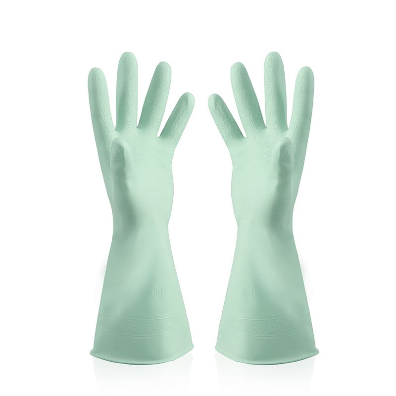 3pairs PVC Dishwashing Gloves Housework Kitchen Cleaning Gloves Waterproof Wear-Resistant Labor Protection Gloves 30cm Long: green / L
