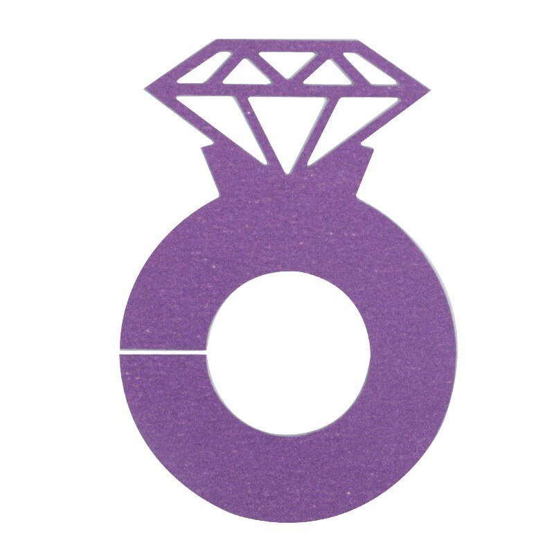 50pcs Diamond Ring Wedding Wine Cup Paper Card Table Decor Engagement Shower Bachelorette Party DecorationTool: Purple