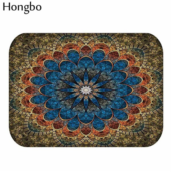 Hongbo bohême fleur bienvenue tapis de sol Mandala motif géométrique salle de bain cuisine tapis tapis fleuri paillasson: 2