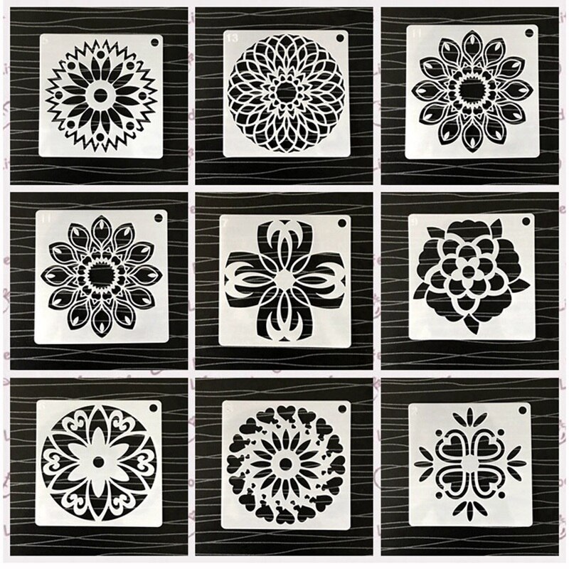 48Pcs Mandala Dot Painting Templates Stencils, Small Mandala Template Stencils for DIY Art Project Rock Painting