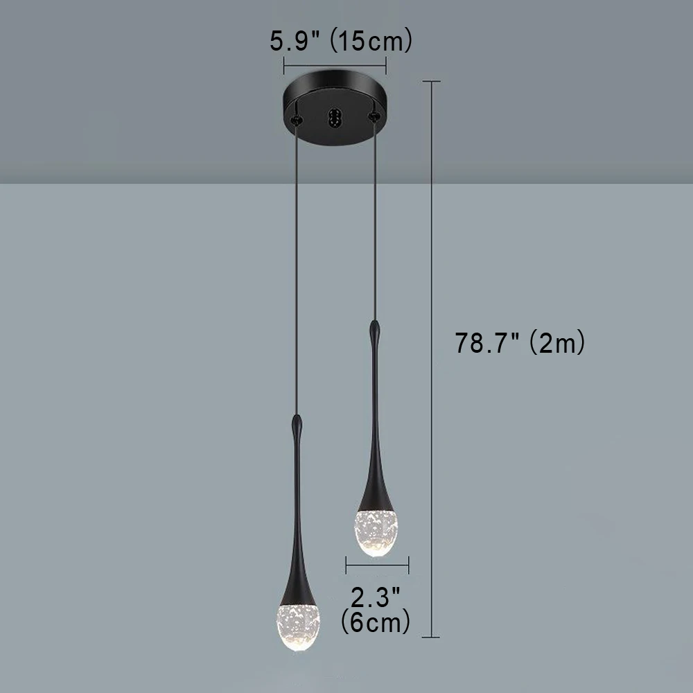 Goutte d'eau plafond lustre bulle cristal suspension lampe salle à manger décor chambre lampe Bar café Led lumières maison suspension: 31-40W / YELLOW