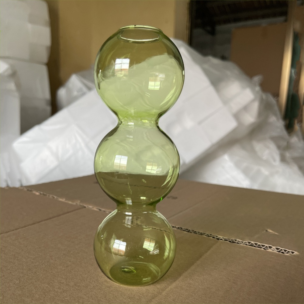 Romantische glazen vaas moderne creatieve hydrocultuur bloempot grappige eenvoudige bolvormige bloemenvaas eetkamer: green