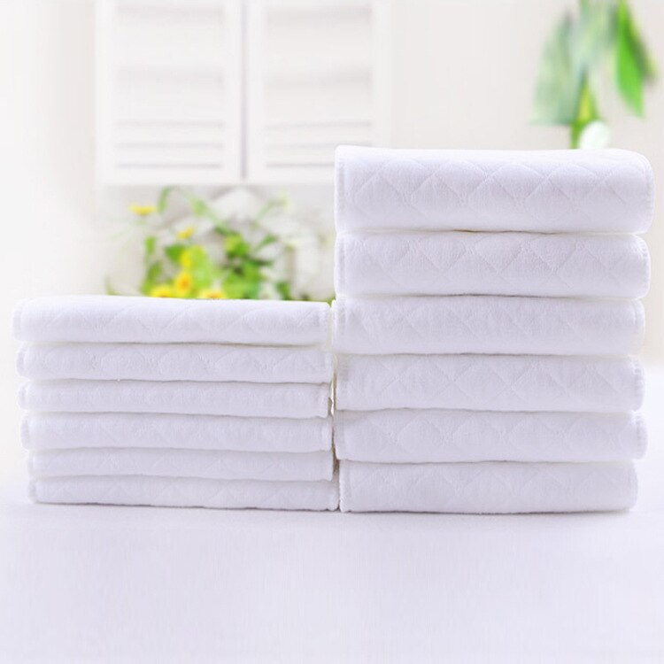 10 Pcs 3/6 Laag Katoen Herbruikbare Luiers Wasbare Inserts Boosters Luiers Doek Voor Pasgeboren Baby Peuter 12*32cm/17*46Cm