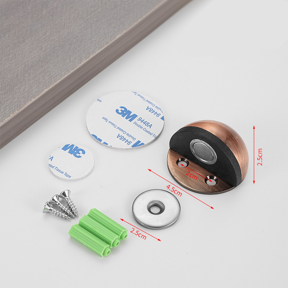 Magnet Door Stops Stainless Steel Door Stopper Doors Holder Home Improvement Hidden Doorstop Furniture Hardware: L / GRAY