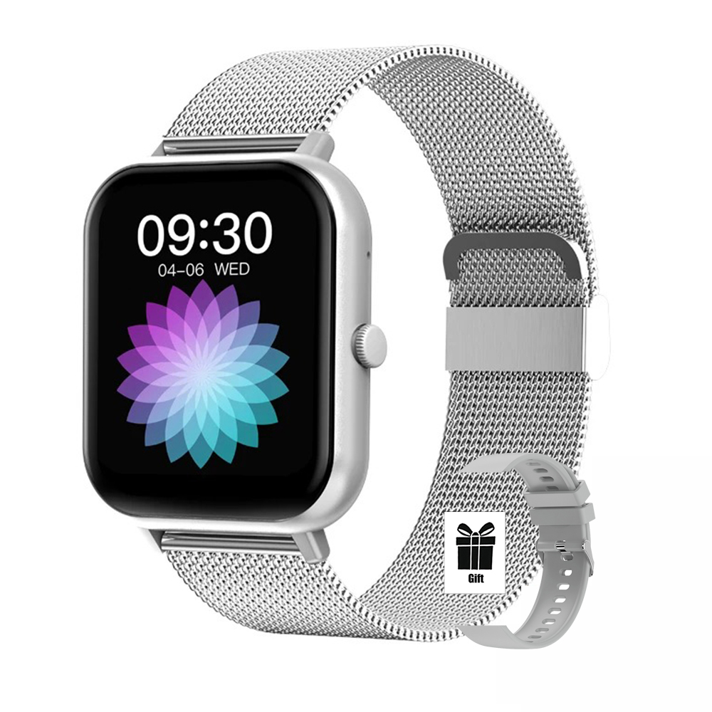 Nowe luksusowe smartwatchi mężczyźni pełny ekran połączenie Bluetooth prezent walentynkowy budzik niestandardowe zdjęcie zegarek śledzący zdrowie kobiety 2025: SZARY