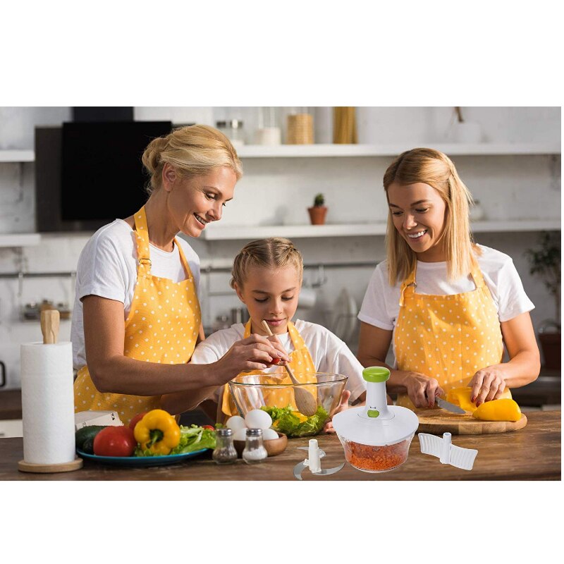 Express Food Chopper: Large 6.8-Cup, Quick & Powerful Manual Hand Held Chopper/Mixer To Chop Fruits, Vegetables, Herbs Onions