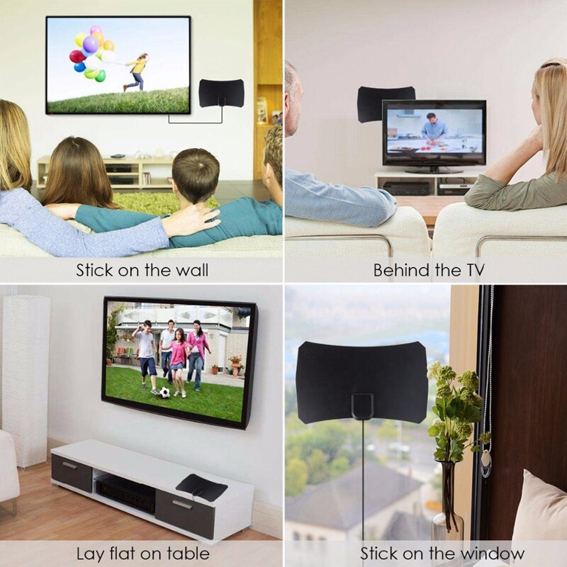 Indoor Digital TV Antenna Aerial Signal Amplifier High Gain HDTV Antenna 75 Miles