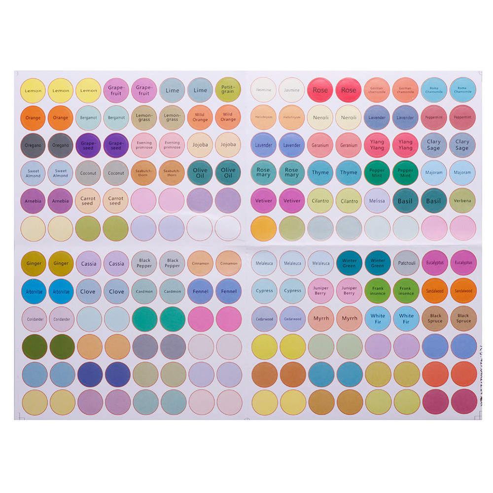 576 pz/foglio etichette adesive di carta colorata per bottiglie di olio essenziale di vetro etichette coperchio coperchio adesivi rotondi vuoti: Default Title