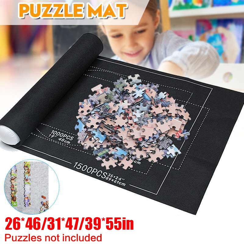 Portable Travel Puzzle Storage Mat Roll Up Mat Jigsaw Roll Felt Mat Play Mat for up 1500/2000/3000 Pieces