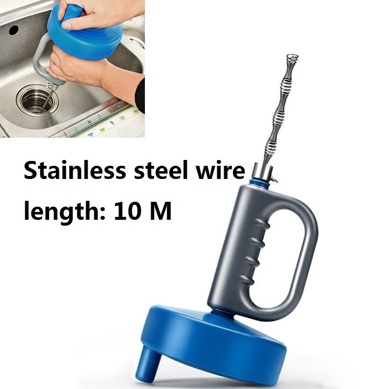 10 M Kitchen Toilet Sewer Blockage Hand Tool Pipe Dredger 10 Meters Drains Dredge Pipes Sewer Sink Cleaning Clogs Drain Cleaner: Default Title