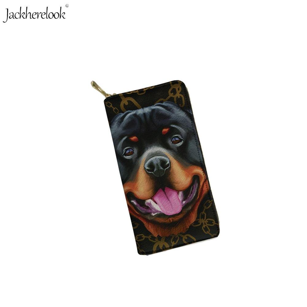 Jackherelook torba na ramię ze skóry pu dla pani 2 sztuk/zestaw Rottweiler pies Pet torba czarny nadruk zwierzęta torebki i portfel: HX637Z21