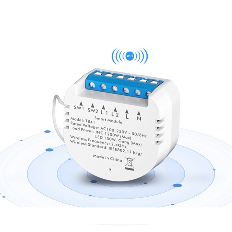 ! 2CH Wifi/Tuya Smart Life Control Switch Breaker Smart Home Appliance Switch Traditional Switch Turn Into A Smart Modu