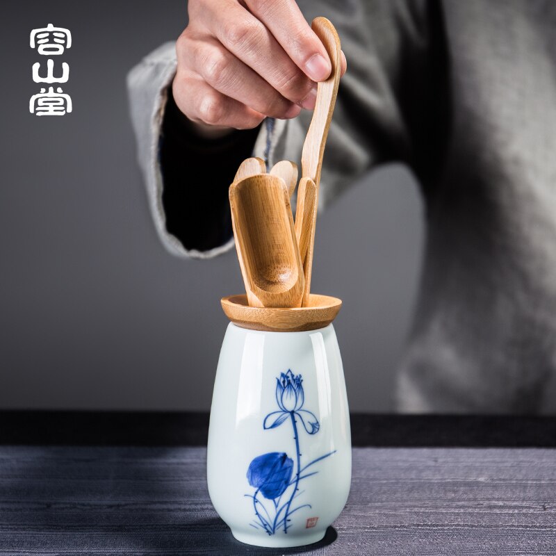 Bamboo Artwork Celadon Tea Ceremony Six Items Set Complete Set Kung Fu Tea Set Accessories Bamboo Tea Clip Tea Pin Tea Spoon