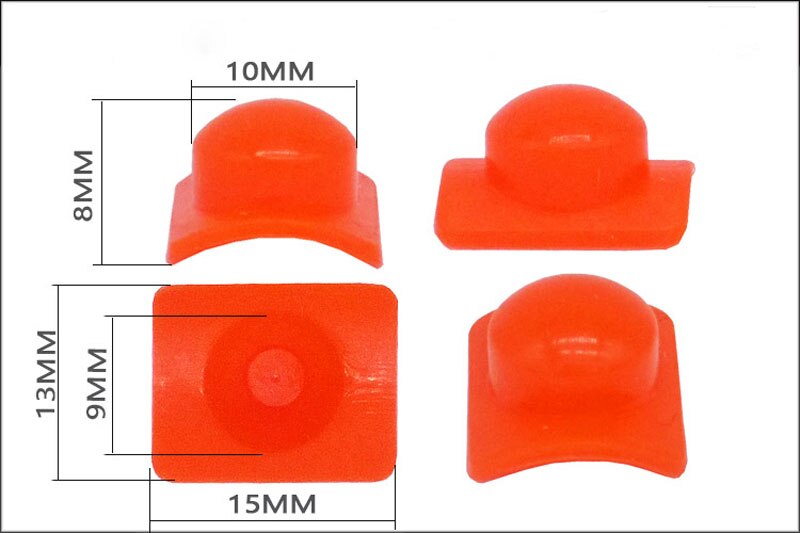 10 Pcs Schakelaar Accessoires Voor Oplaadbare Led Zaklamp Tail Rubber Waterdichte Knop Centrale Switch Knop Accessoires: diameter 10mm orange