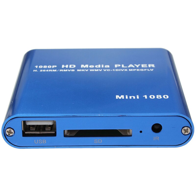 Eu Plug 1080 P Mini Hdd Media Player Hdmi Av Usb Host Full Hd Met Sd Mmc Kaartlezer Ondersteuning h.264 Mkv Avi 1920x1080 P 100 Mpbs (