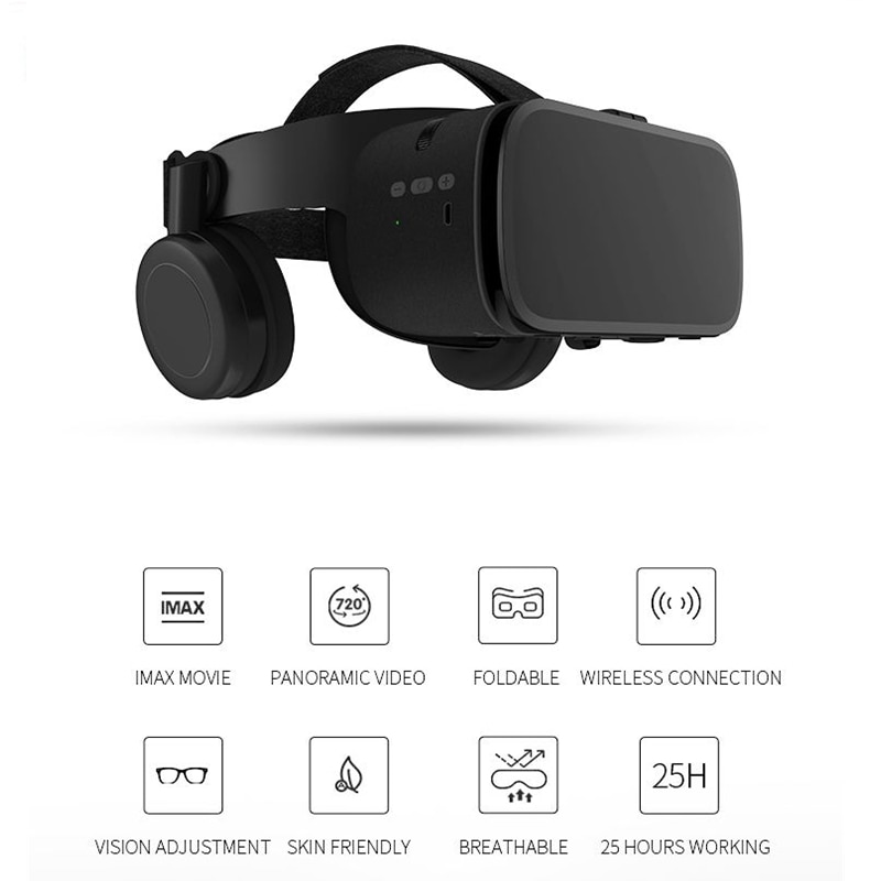 Bobo Vr Z6 3D Vr Bril Bluetooth Draadloze Virtual Reality Helm Headset Stereo Voor Smart Telefoon Google Kartonnen Bril Viar
