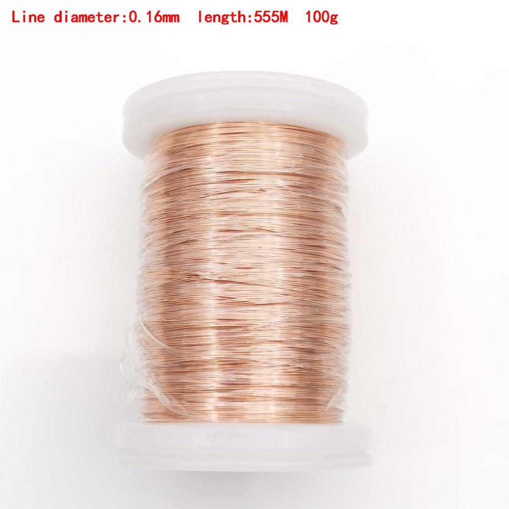 Qa -1-155 magnettråd 0.13mm 0.16/ 0.2 / 0.25mm 100g 2 uew emaljerad koppartråd magnetisk spolelindning elektromagnetisk induktion: 0.16mm 100g